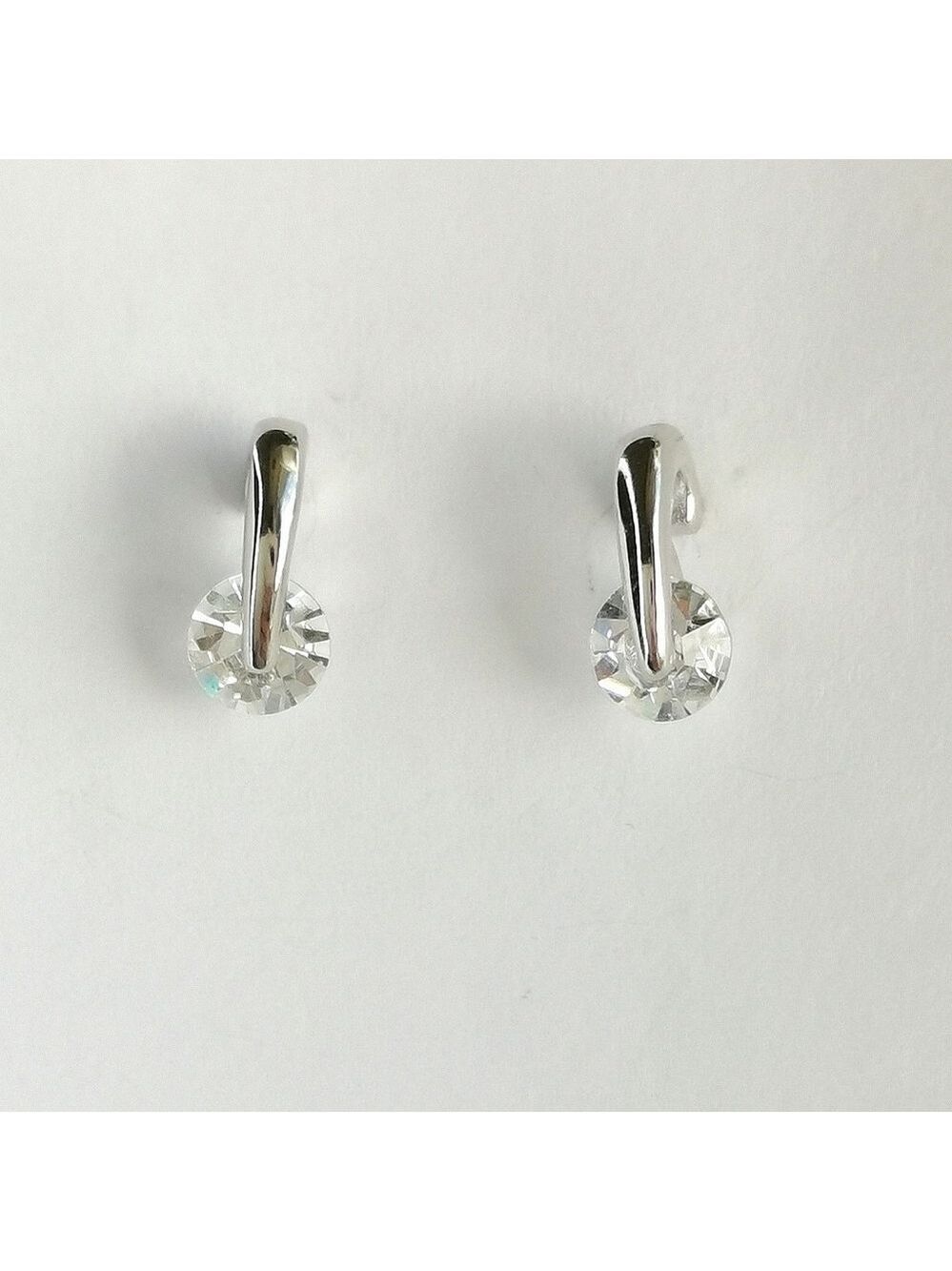 Small Swarovski Elements Crystal Earrings Silver